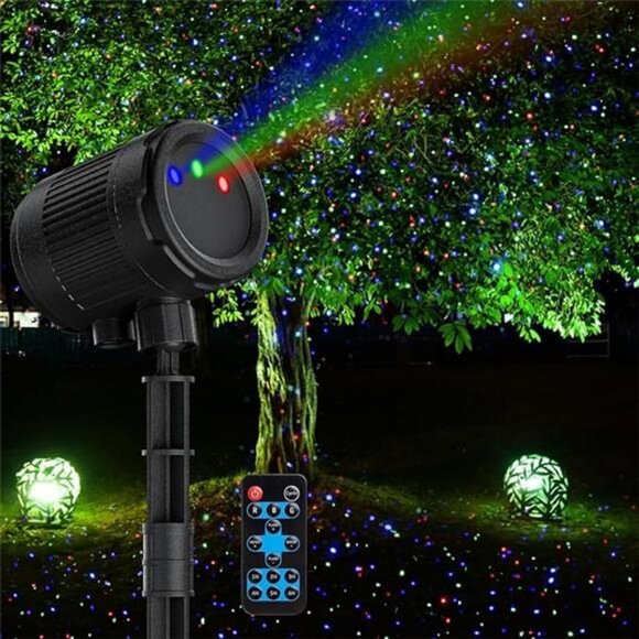 Laser Christmas Projector Lights, 3 Color Laser Light, Firefly Lights Show - Picture 7 of 7